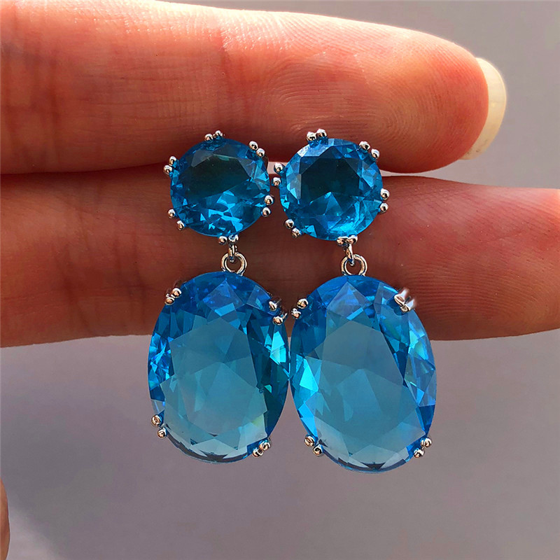 Large Zirconia Earrings on Copper Base